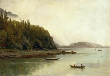 風景 Painting - インディアン フィッシング アルバート ビアシュタット ビーチ